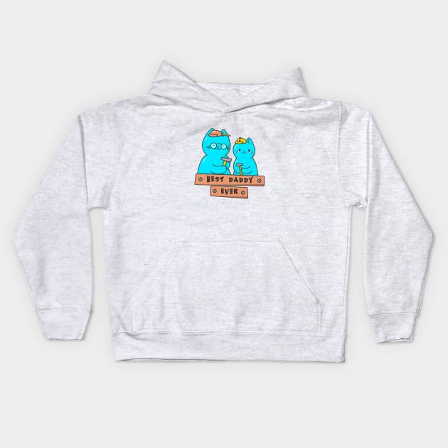 Best carpenter daddy ever Kids Hoodie by Kutaitum